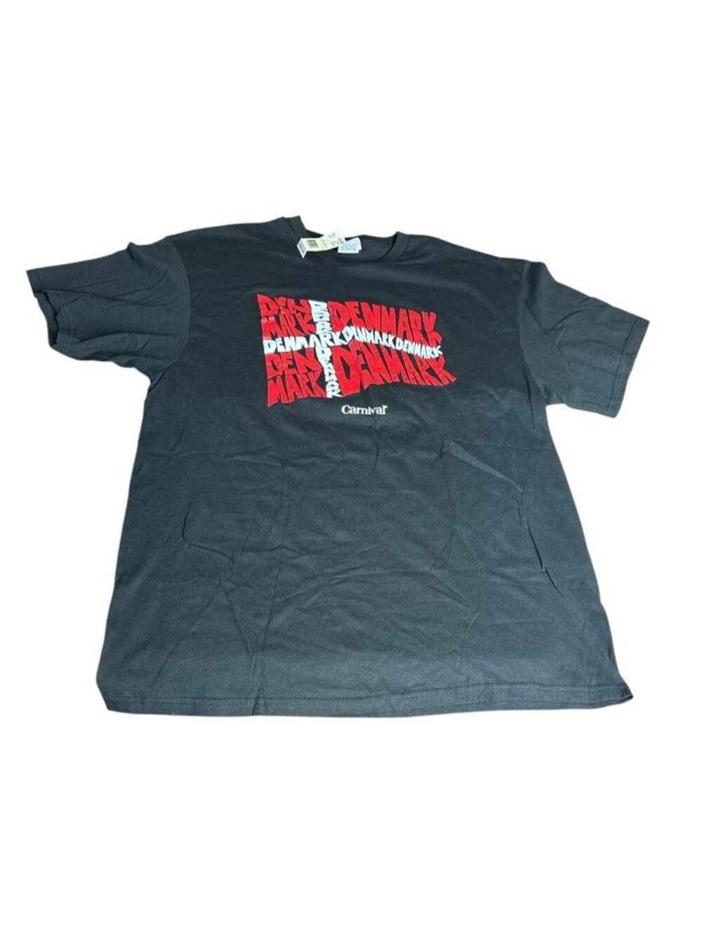 Vintage 1990's Carnival Cruise Line XL Denmark Black Tee T Shirt NOS